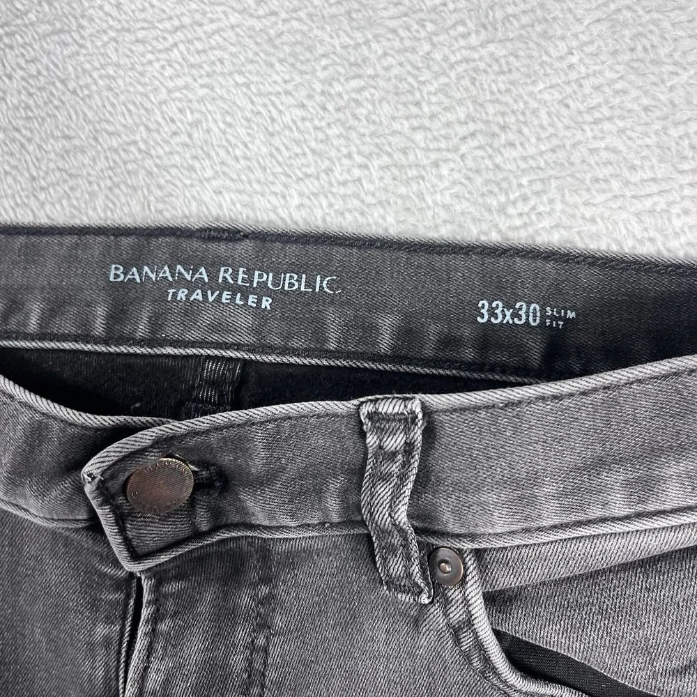 Banana Republic Traveler Jean 33x28* Slim Fit Mens Denim Pants Black